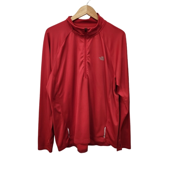 The North Face Other - The North Face Pullover Size XL Red 1/4 Zip Base Layer Flashdry Thumb Holes